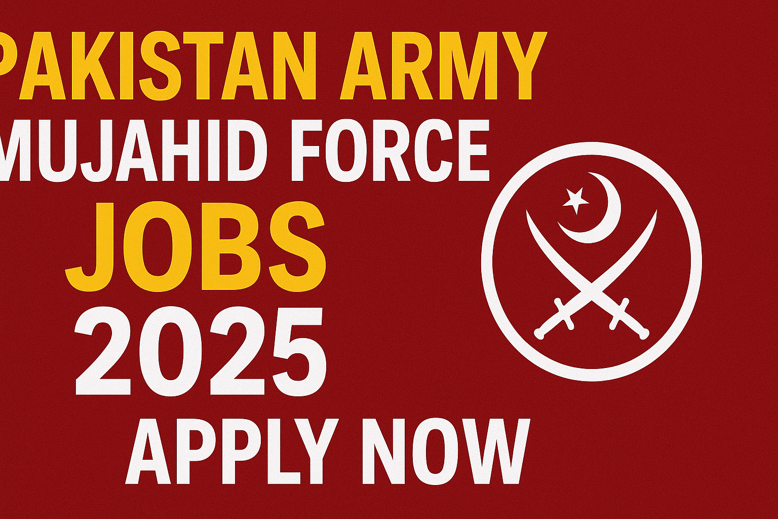 Pakistan Army Mujahid Force Jobs 2025